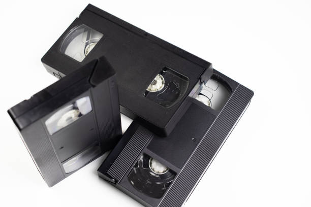 istock Old videotapes on a white background. 1187743275