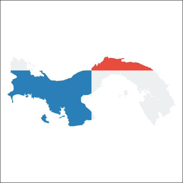 ilustrações, clipart, desenhos animados e ícones de mapa de alta resolução de panamá com bandeira do país. - panama map flag patriotism