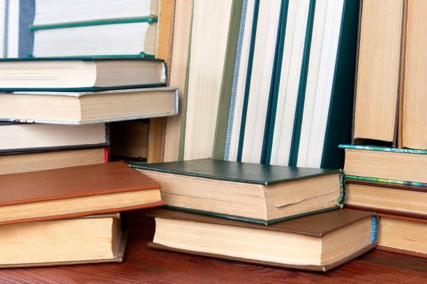 istock Books and textbooks on a shelf in the library. Education concept 1187746306