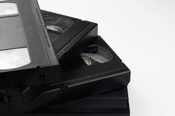 istock Old videotapes on a white background. 1187746481