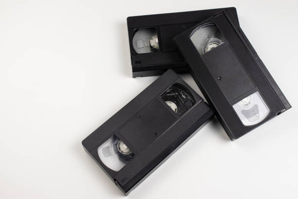 istock Old videotapes on a white background. 1187746844