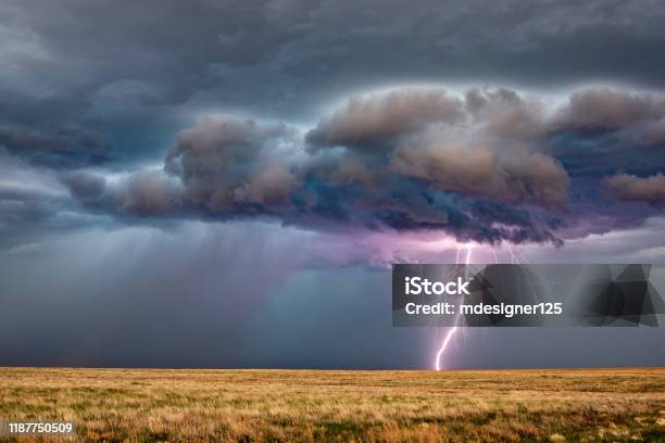 Thunderstorm Lightning Stock Photo - Download Image Now - Lightning, Thunderstorm, Cloud - Sky