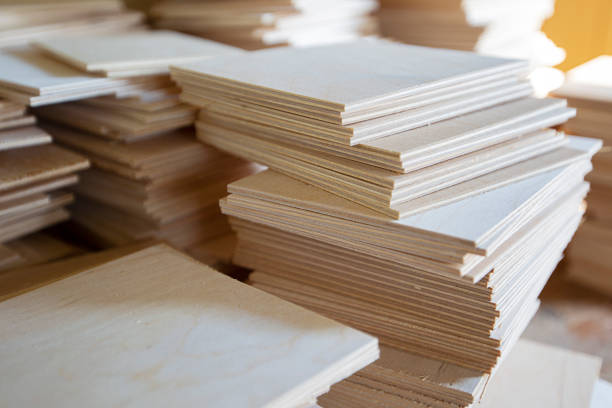 Wood plywood. Preparations for the manufacture of furniture Wood plywood. Preparations for the manufacture of furniture plywood stock pictures, royalty-free photos & images