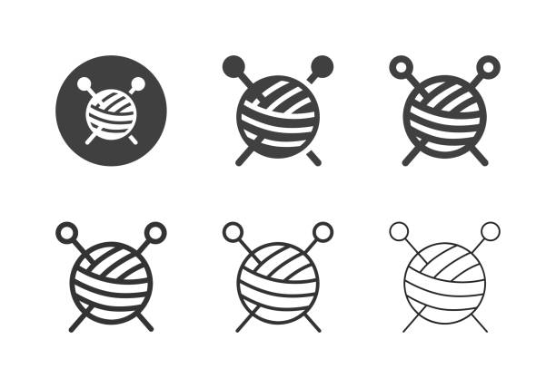 Knitting Icons - Multi Series Knitting Icons Multi Series Vector EPS File. skein stock illustrations