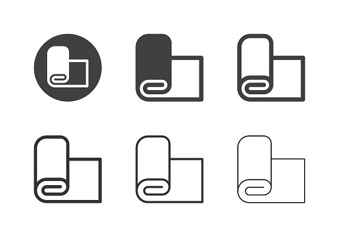 Fabric Roll Icons Multi Series Vector EPS File.