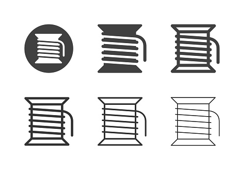 Bobbin Thread Icons Multi Series Vector EPS File.