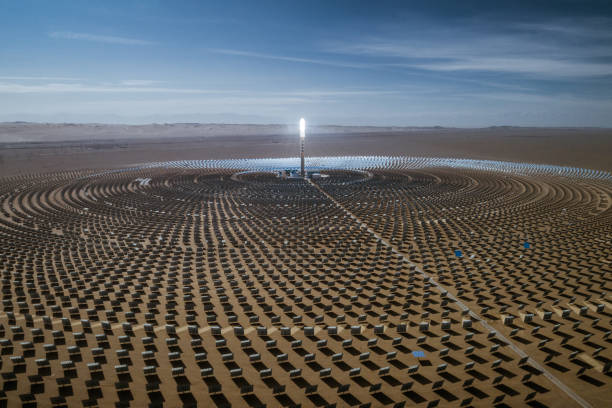 istock Aerial view of solar thermal power plant 1187763243