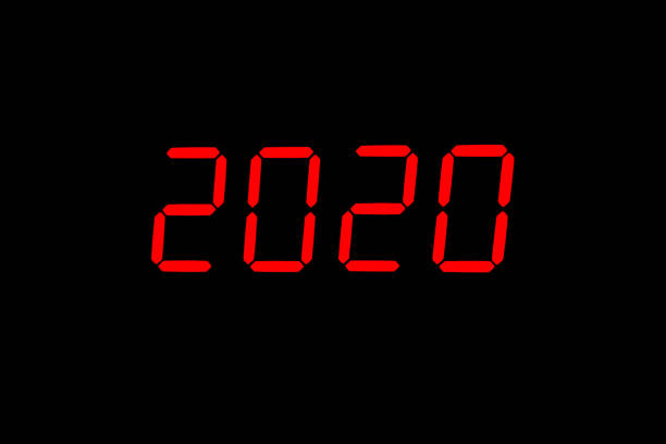 istock The dial of the electronic clock which shows the year 2020 1187767607