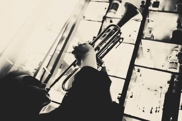 istock The trumpet player at the Bar 1187773435