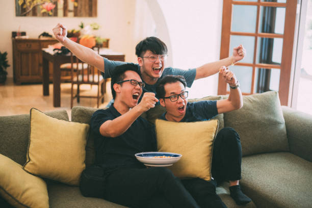 istock Friends having fun at home 1187773683