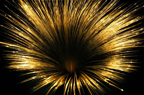 Photo of Gilded iridescent led threads and forming a funnel