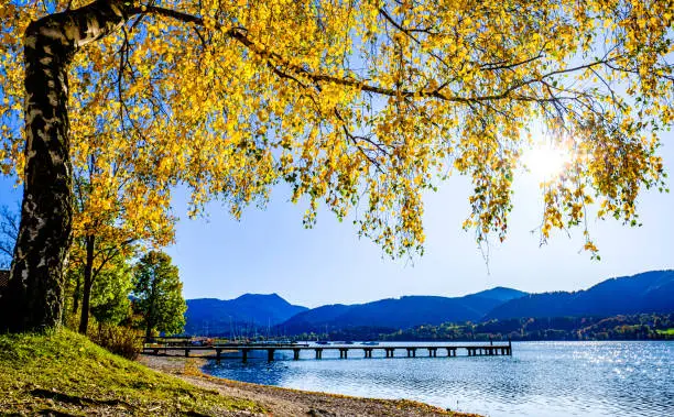 scenery at the tegernsee lake in bavaria - germany
