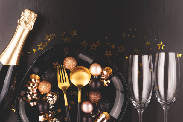 istock Christmas or New Year composition. Dinner arrangement. 1187780675