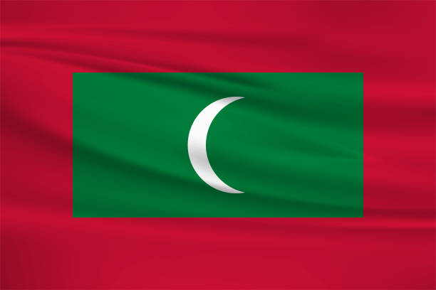 モルディブの旗、公式の色と比率が正しいを振ります。モルディブの国旗。ベクターの図。 - maldivian flag点のイラスト素材／クリップアート素材／マンガ素材／アイコン素材