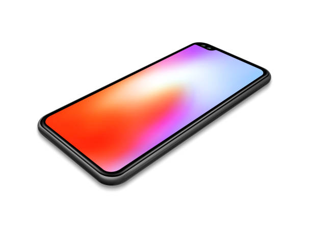 istock All-screen colorful smartphone mockup isolated on white. 3D render 1187786187