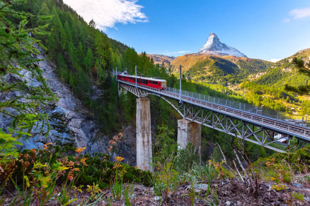 istock Zermatt, Switzerland. Gornergrat train on bridge 1187787491