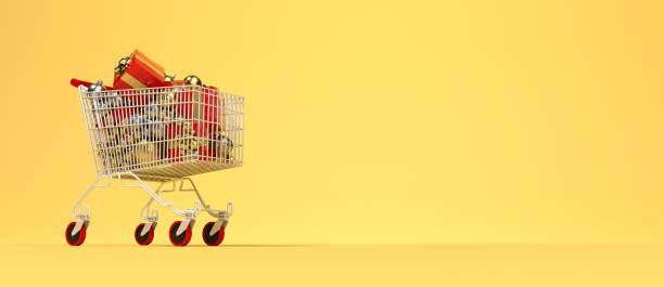 istock Full Christmas shopping cart 1187789394