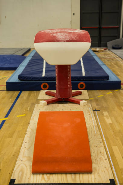 matériel de gymnastique dans un centre de gymnastique en islande - uneven parallel bars photos et images de collection