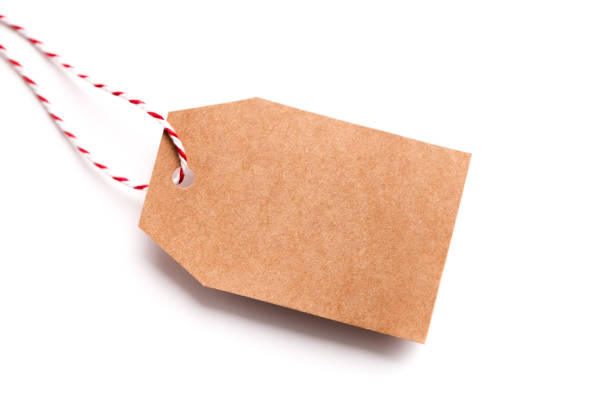 istock Paper label with copy space for text or greetings on white 1187795857