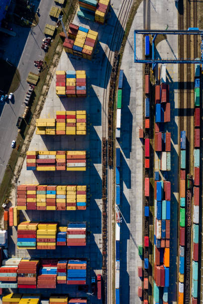 istock Aerial view of Container port 1187796861