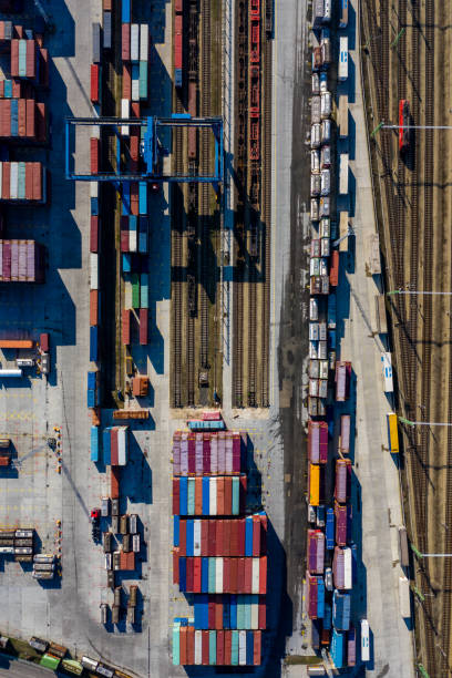 istock Aerial view of Container port 1187796865