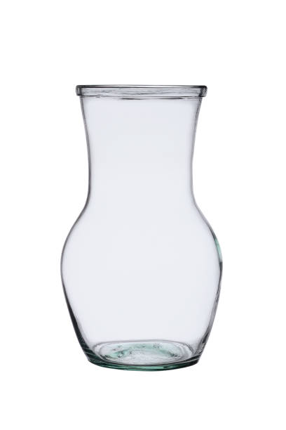 istock Large transparent glass vase, on white background 1187797076