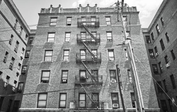 istock Old brick building with fire escape, New York. 1187798764
