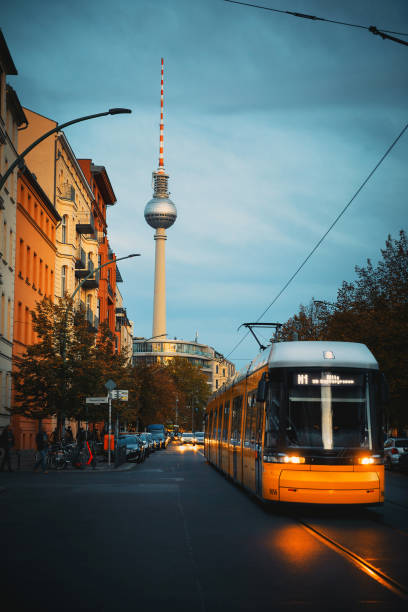 istock Yellow electric tram at Berlin, Germany 1187799619