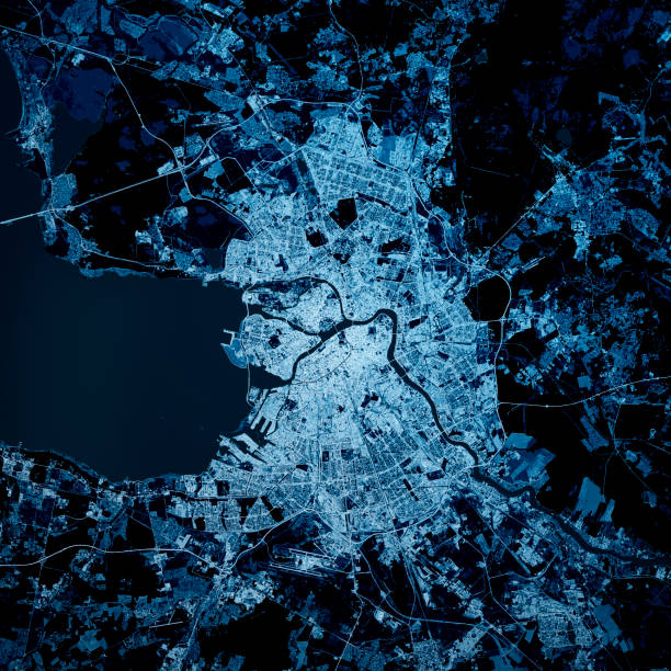 istock Saint Petersburg Russia 3D Render Map Blue Top View Jun 2019 1187801179