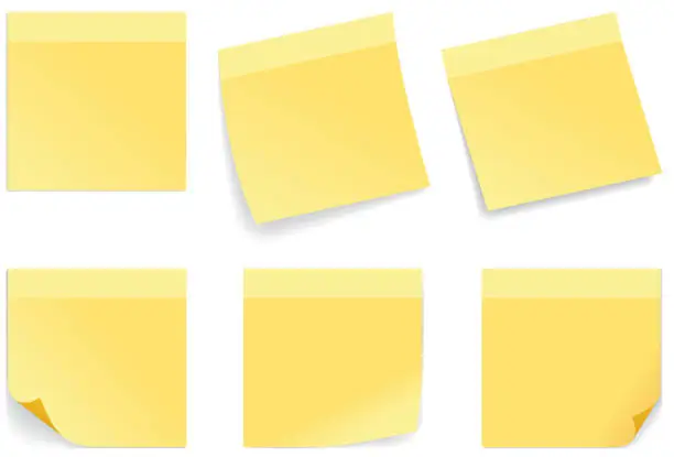 Vector illustration of Yellow Stick Note