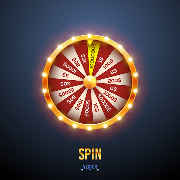 realistyczna fortuna 3d spinning - prize wheel stock illustrations