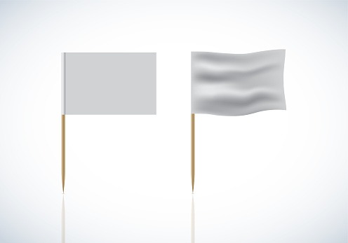 Advertising Realistic Template Blank White Flags Banner on toothpick