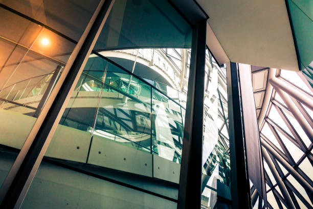 istock Abstract modern architecture and winding staircase in the city 1187803714