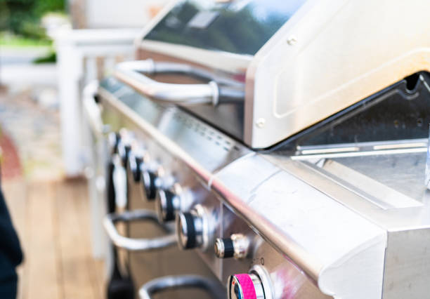 istock Close up of control knobs on an outdoor gas grill 1187805036