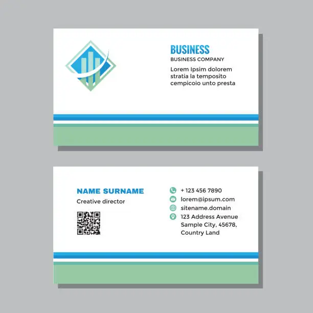 Vector illustration of Business visit card template concept design. Market exchange brand. Vector illustration.