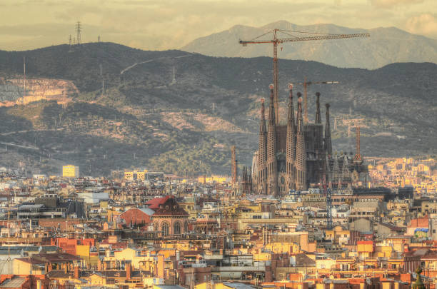 Golden Barcelona stock photo