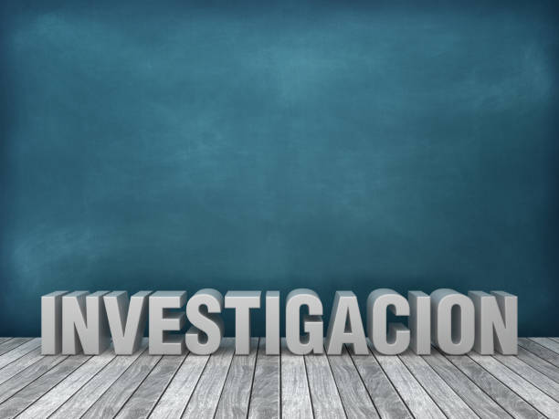 istock INVESTIGACION Spanish 3D Word on Chalkboard Background - 3D Rendering 1187810230