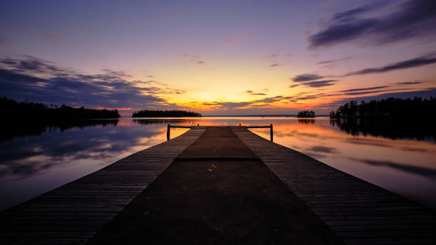 istock A large jetty leading out into a lake with sunset in the background 1187810548