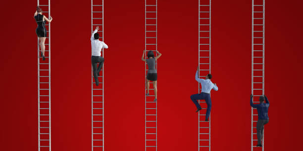 istock Business People Climbing Ladders 1187810624