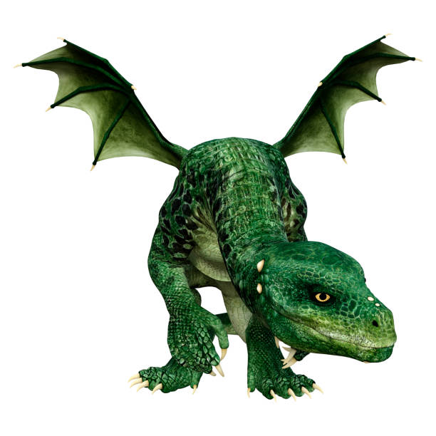 istock 3D illustration fantasy dragon on white 1187811577