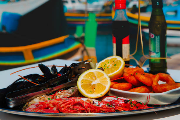istock delicious fish platter served in mediterranean restaurant 1187811729