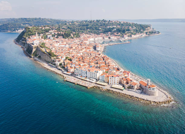 istock Panoramic view of Piran from the air 1187814106