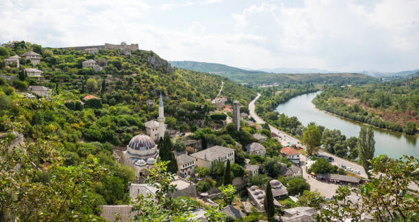 istock Panoramic view of small town Pocitelj and river Neretva 1187814183