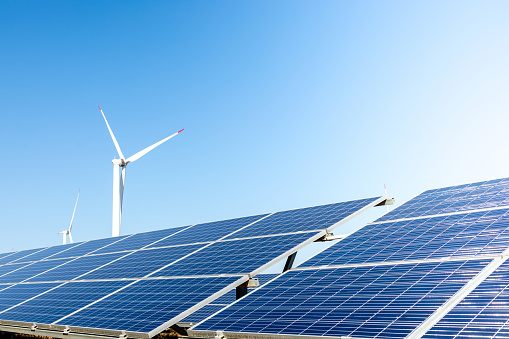 Wind turbine solar panel renewable energy