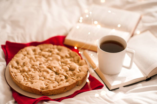 Apple pie with cup of coffee