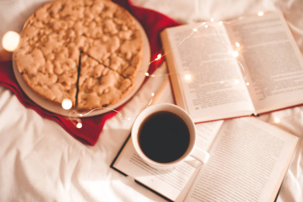 Apple pie with cup of coffee