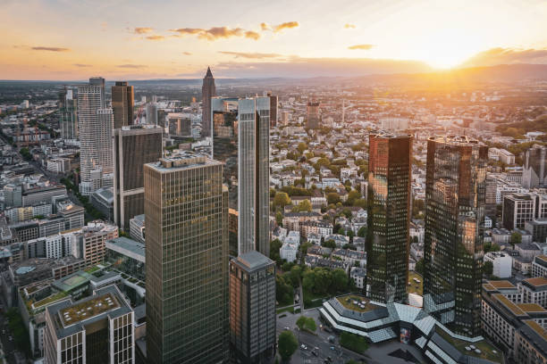 istock frankfurt skyline and sunset 1187818657