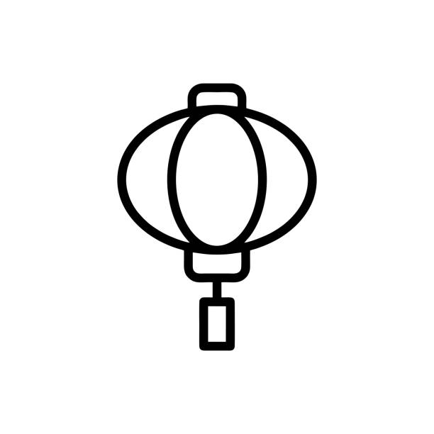 Lampion icon vector Lampion icon vector chinese lampion stock illustrations