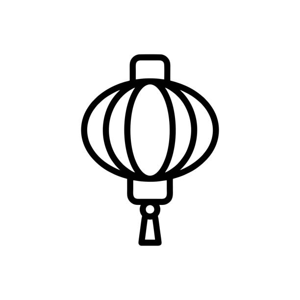 Lampion icon vector Lampion icon vector chinese lampion stock illustrations