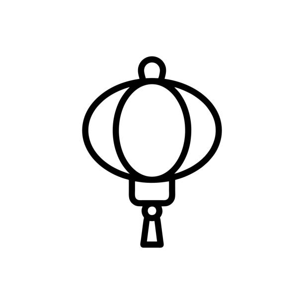 Lampion icon vector Lampion icon vector chinese lampion stock illustrations